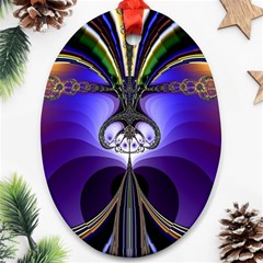 Abstract Art Artwork Fractal Design Pattern Oval Ornament (two Sides) by Pakrebo