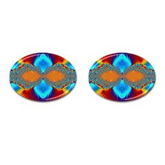 Artwork Digital Art Fractal Colors Cufflinks (oval) by Pakrebo