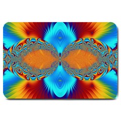 Artwork Digital Art Fractal Colors Large Doormat  by Pakrebo