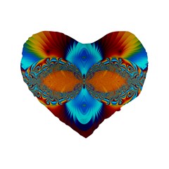 Artwork Digital Art Fractal Colors Standard 16  Premium Flano Heart Shape Cushions by Pakrebo