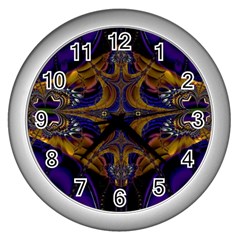 Abstract Art Artwork Fractal Wall Clock (Silver)