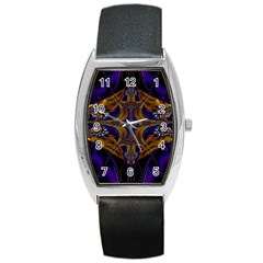 Abstract Art Artwork Fractal Barrel Style Metal Watch