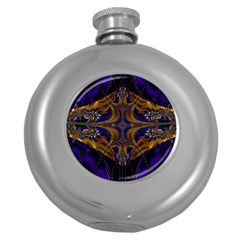 Abstract Art Artwork Fractal Round Hip Flask (5 oz)