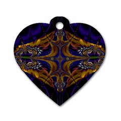 Abstract Art Artwork Fractal Dog Tag Heart (One Side)