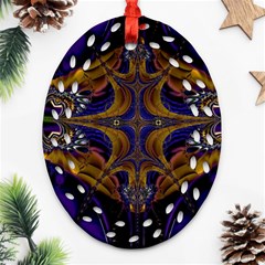 Abstract Art Artwork Fractal Oval Filigree Ornament (Two Sides)