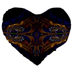 Abstract Art Artwork Fractal Large 19  Premium Heart Shape Cushions