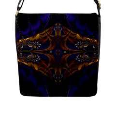 Abstract Art Artwork Fractal Flap Closure Messenger Bag (L)