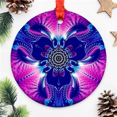 Artwork Art Fractal Flower Design Ornament (round) by Pakrebo