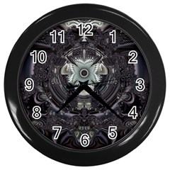 Fractal Art Artwork Design Pattern Wall Clock (black)