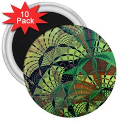 Design Background Concept Fractal 3  Magnets (10 Pack)  by Pakrebo