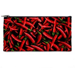 Red Chili Peppers Pattern  Pencil Cases by bloomingvinedesign