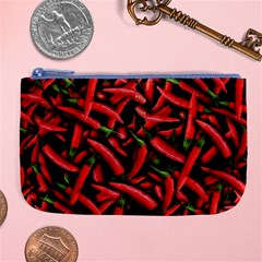 Red Chili Peppers Pattern  Large Coin Purse by bloomingvinedesign