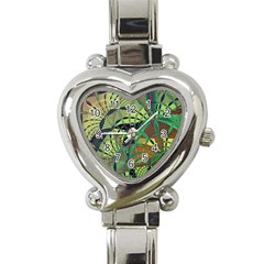 Design Background Concept Fractal Heart Italian Charm Watch by Pakrebo