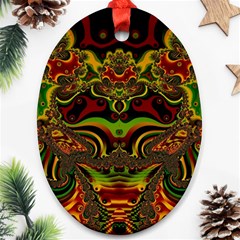 Fractal Art Artwork Design Art Pattern Oval Ornament (two Sides) by Pakrebo