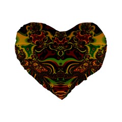 Fractal Art Artwork Design Art Pattern Standard 16  Premium Flano Heart Shape Cushions