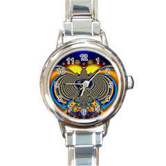 Abstract Art Artwork Digital Art Round Italian Charm Watch by Pakrebo