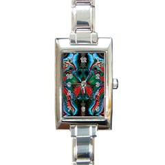 Abstract Art Fractal Artwork Rectangle Italian Charm Watch