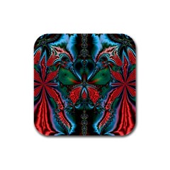 Abstract Art Fractal Artwork Rubber Square Coaster (4 Pack)  by Pakrebo