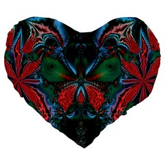 Abstract Art Fractal Artwork Large 19  Premium Heart Shape Cushions