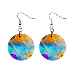 Artwork Digital Art Fractal Colors Mini Button Earrings by Pakrebo