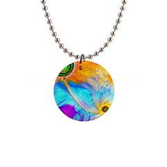 Artwork Digital Art Fractal Colors 1  Button Necklace by Pakrebo