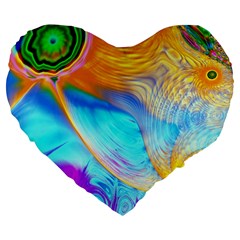 Artwork Digital Art Fractal Colors Large 19  Premium Heart Shape Cushions