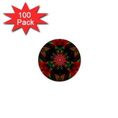 Artwork Art Fractal Flower Design 1  Mini Buttons (100 pack) 