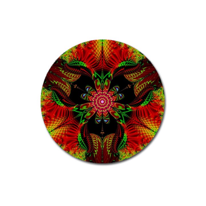 Artwork Art Fractal Flower Design Magnet 3  (Round)