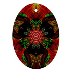 Artwork Art Fractal Flower Design Oval Ornament (two Sides) by Pakrebo