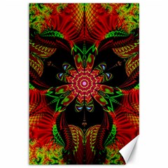 Artwork Art Fractal Flower Design Canvas 12  x 18 