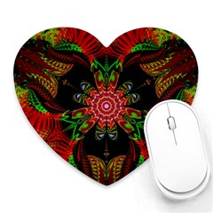 Artwork Art Fractal Flower Design Heart Mousepads by Pakrebo