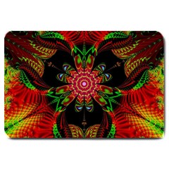 Artwork Art Fractal Flower Design Large Doormat  by Pakrebo