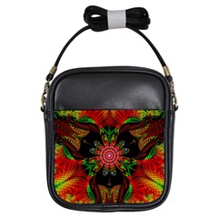 Artwork Art Fractal Flower Design Girls Sling Bag