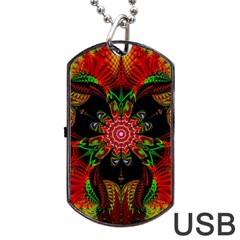 Artwork Art Fractal Flower Design Dog Tag USB Flash (Two Sides)