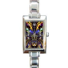 Abstract Art Artwork Fractal Design Rectangle Italian Charm Watch