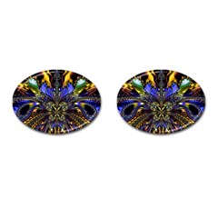 Abstract Art Artwork Fractal Design Cufflinks (oval) by Pakrebo