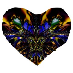 Abstract Art Artwork Fractal Design Large 19  Premium Heart Shape Cushions