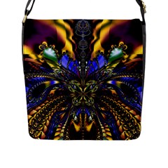 Abstract Art Artwork Fractal Design Flap Closure Messenger Bag (l) by Pakrebo