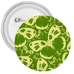 Butterflies Pattern Background Green Decoration Repeating Style Sketch 3  Buttons by fashionpod