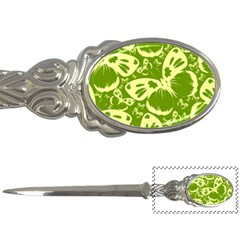 Butterflies Pattern Background Green Decoration Repeating Style Sketch Letter Opener