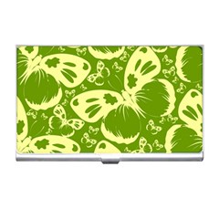 Butterflies Pattern Background Green Decoration Repeating Style Sketch Business Card Holder by fashionpod