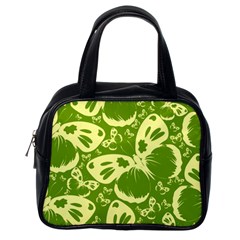 Butterflies Pattern Background Green Decoration Repeating Style Sketch Classic Handbag (one Side)