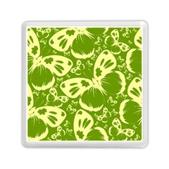 Butterflies Pattern Background Green Decoration Repeating Style Sketch Memory Card Reader (square)