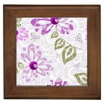 Beautiful Purple Flower Butterflies Pattern Framed Tiles Front