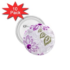 Beautiful Purple Flower Butterflies Pattern 1 75  Buttons (10 Pack) by fashionpod