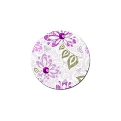 Beautiful Purple Flower Butterflies Pattern Golf Ball Marker by fashionpod