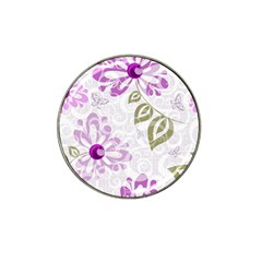 Beautiful Purple Flower Butterflies Pattern Hat Clip Ball Marker (4 Pack) by fashionpod