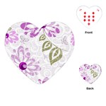 Beautiful Purple Flower Butterflies Pattern Playing Cards Single Design (Heart) Front