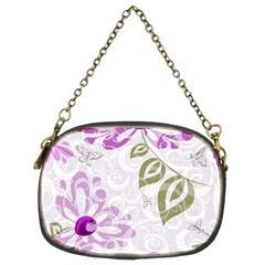 Beautiful Purple Flower Butterflies Pattern Chain Purse (two Sides) by fashionpod