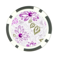 Beautiful Purple Flower Butterflies Pattern Poker Chip Card Guard (10 Pack) by fashionpod